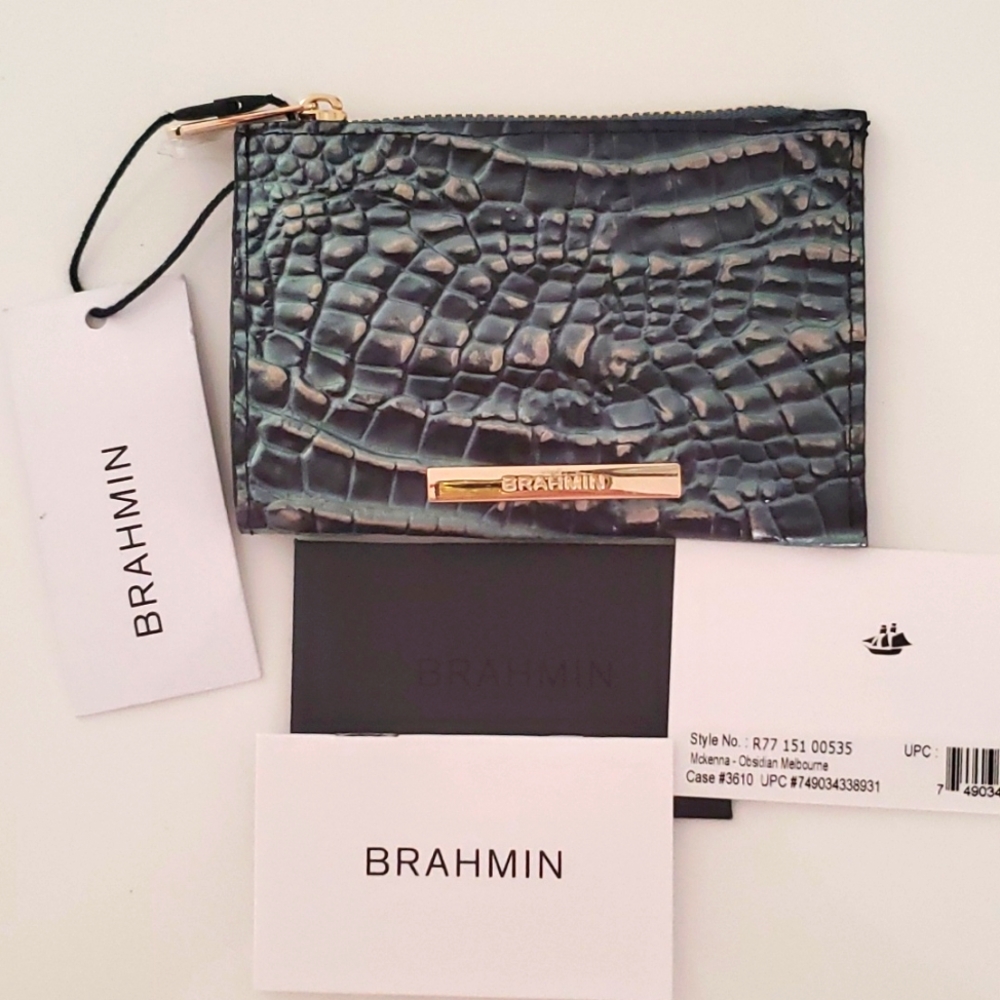 NWT BRAHMIN McKenna Coin Purse in Obsidian Melbourne